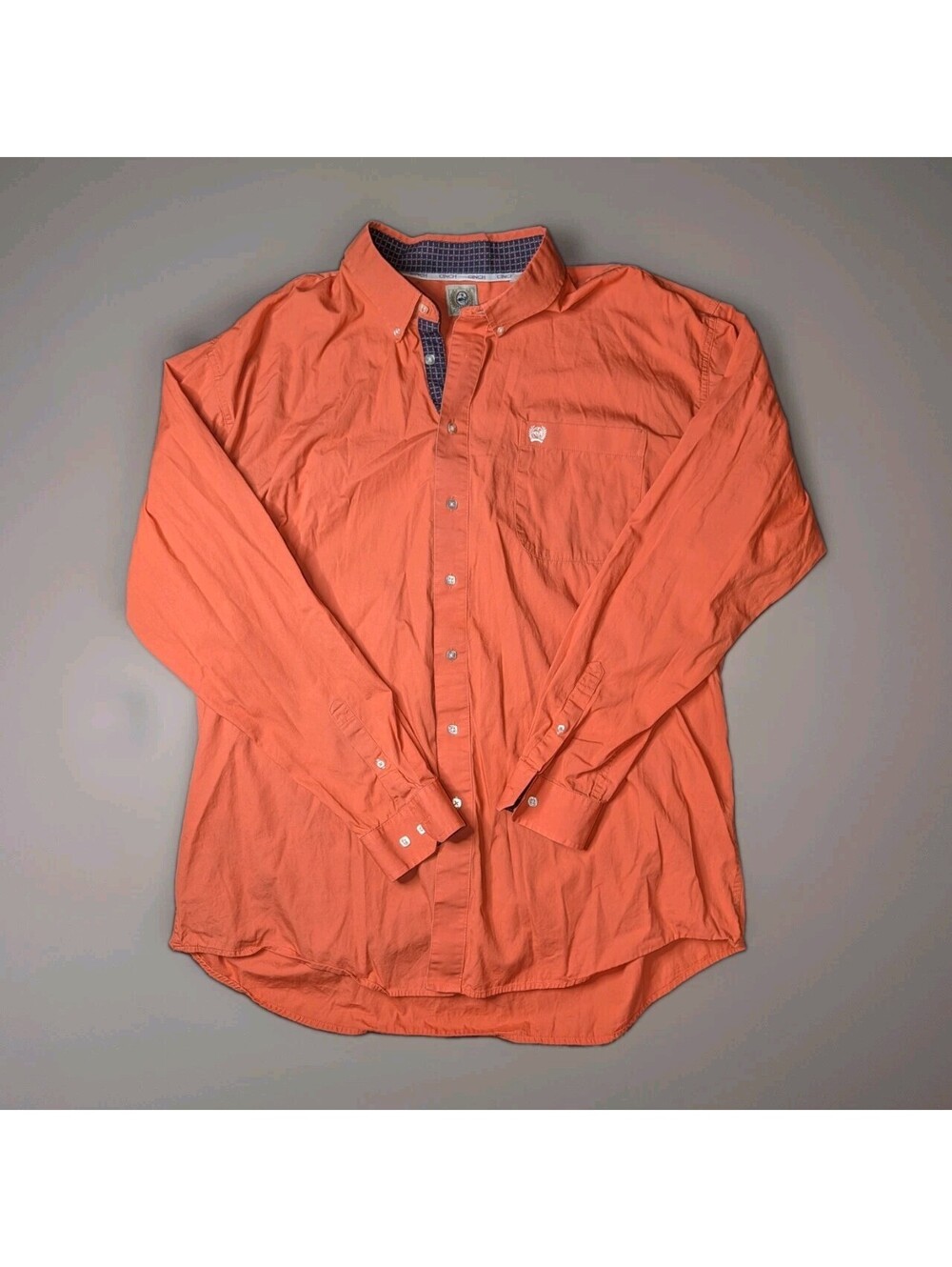 cinch long sleeve button down shirt XXL Orange